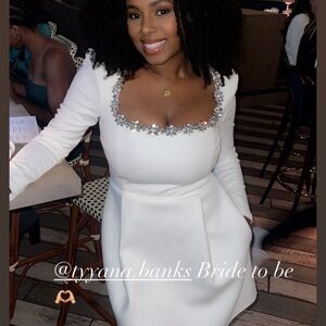 Elegant White Dress with Silver Embellishments